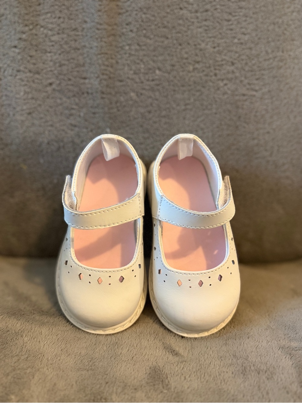 White baby girl Mary Jane shoes